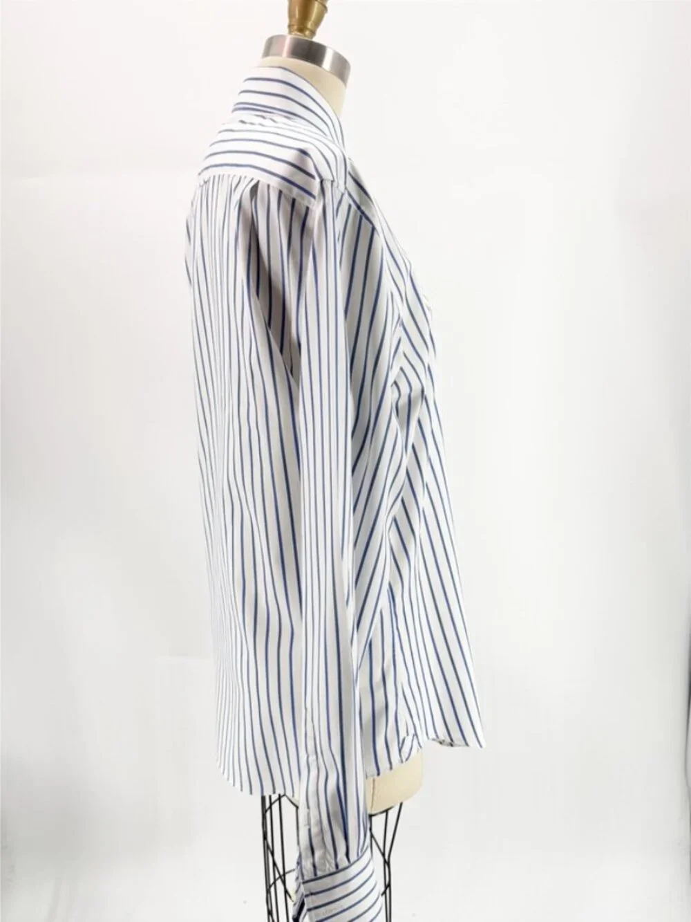 EZRA FITCH MENS S STRIPE LONG SLEEVE BUTTON FRONT DRESS SHIRT - Picture 2 of 12
